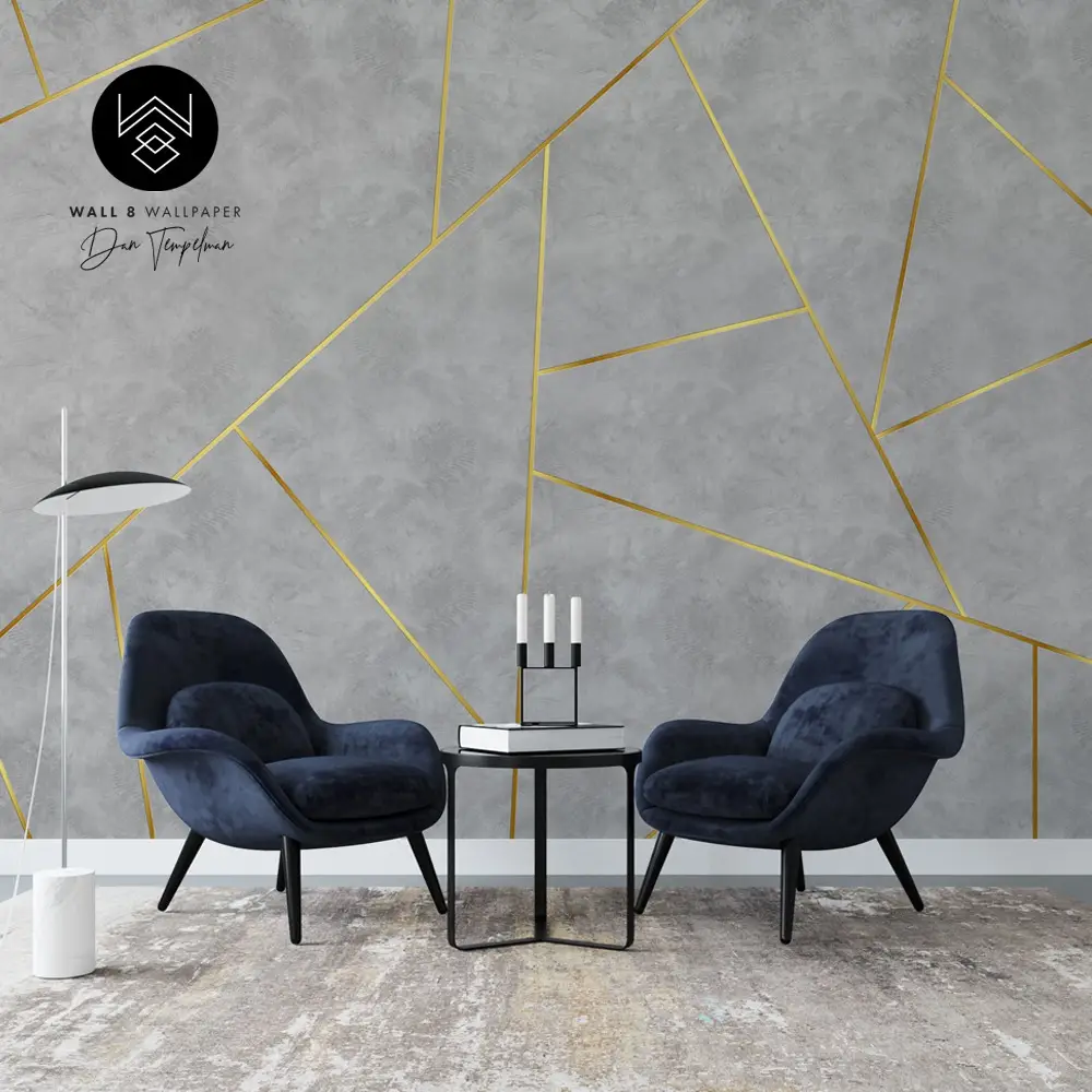 דמוי בטון משולשים מוזהב